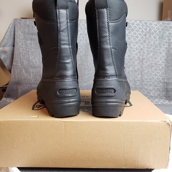 POLAR Winter Snow Boots Men 9 Black Waterproof Duck Nylon Tall Outdoor Rugged - Picture 4 of 11